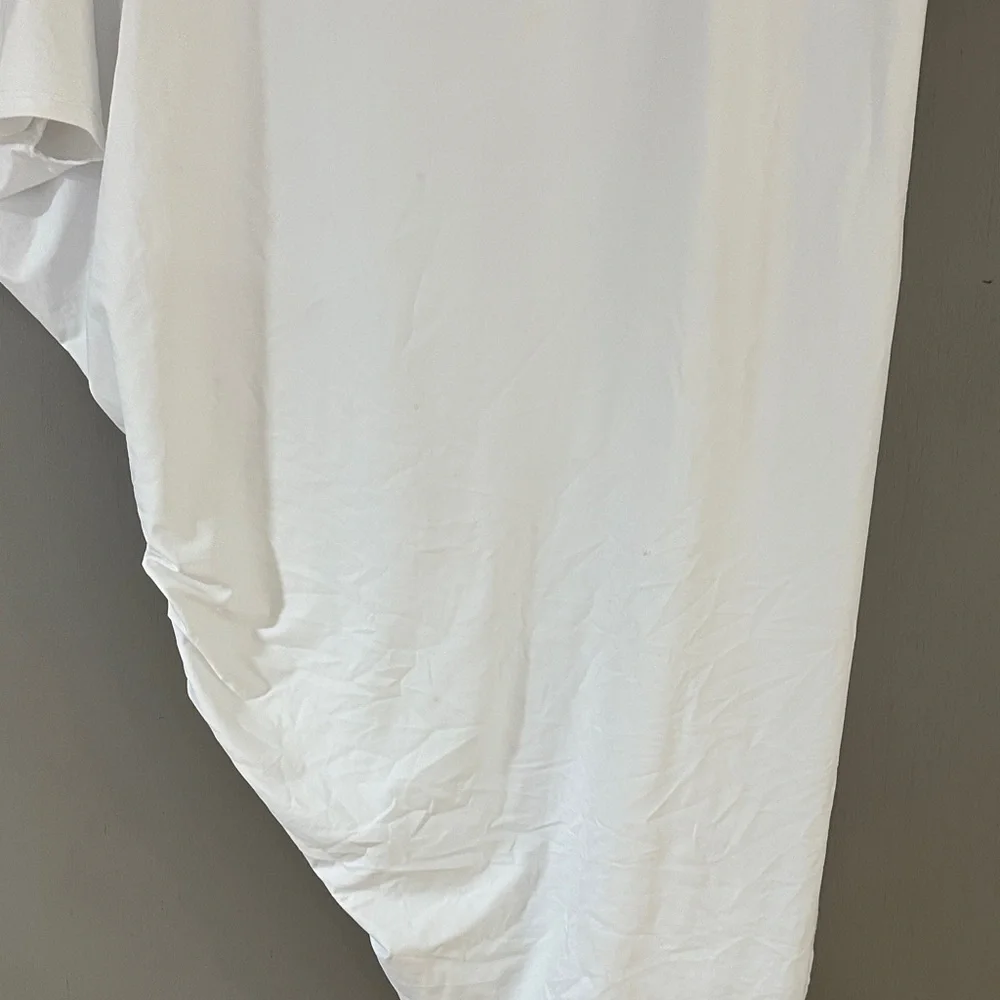Athleta White Asymmetrical Tunic Stretch Top Minimalist Athleisure - Picture 5 of 9